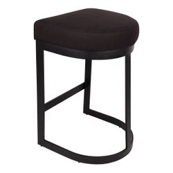 Brooke Black Kitchen Stool - Black Linen