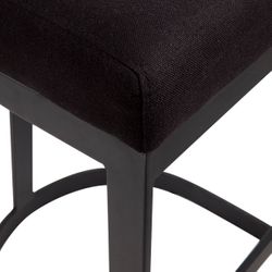 Brooke Black Kitchen Stool - Black Linen