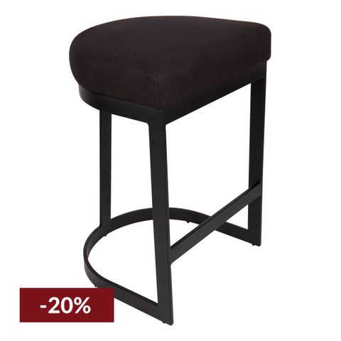 Brooke Black Kitchen Stool - Black Linen