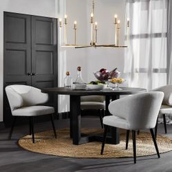 Leeton Round Dining Table - 1.5m Black