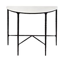 Heston Marble Demilune Table - Black