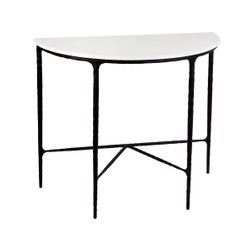 Heston Marble Demilune Table - Black