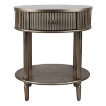 Arielle Oval Bedside Table - Antique Gold