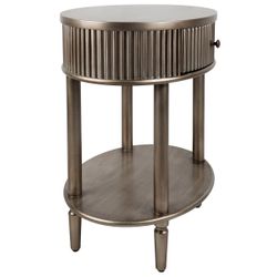 Arielle Oval Bedside Table - Antique Gold