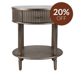 Arielle Oval Bedside Table - Antique Gold