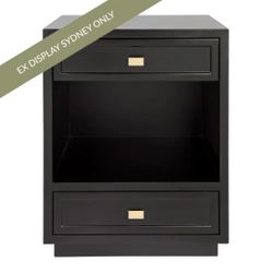 Logan 50x65cm Bedside Table - Small Black - OUTLET NSW