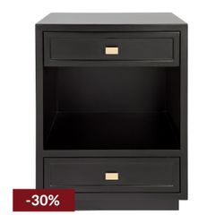 Logan Bedside Table - Black