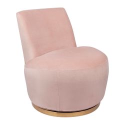 Mariah Swivel Occasional Chair - Blush Cotton Velvet