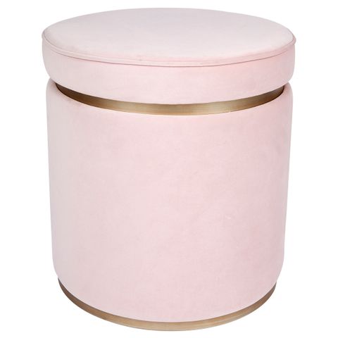 Totti Storage Stool - Blush Velvet