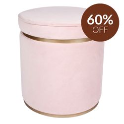 Totti Storage Stool - Blush Velvet