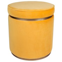 Totti Storage Stool - Yellow Velvet
