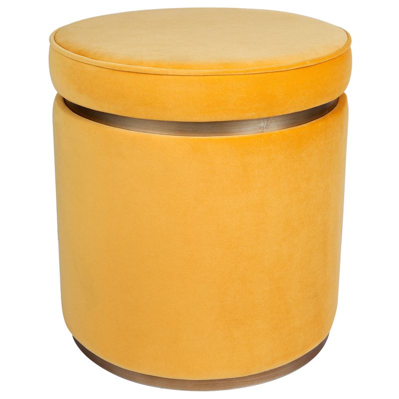 Totti Storage Stool Yellow Velvet