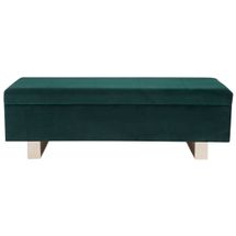 Carrie Storage Bench Ottoman - Forest Green