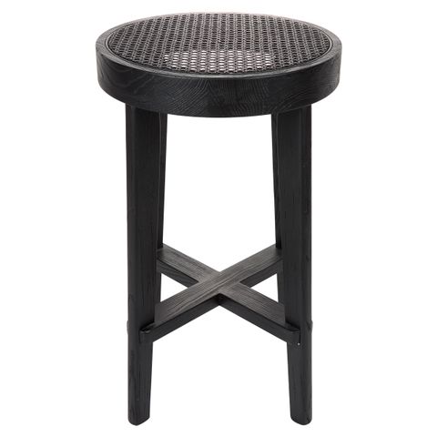 Cape Byron Rattan Kitchen Stool - Black