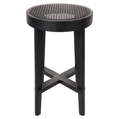 Cape Byron Rattan Kitchen Stool - Black