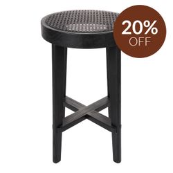 Cape Byron Rattan Kitchen Stool - Black