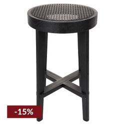 Cape Byron Rattan Kitchen Stool - Black