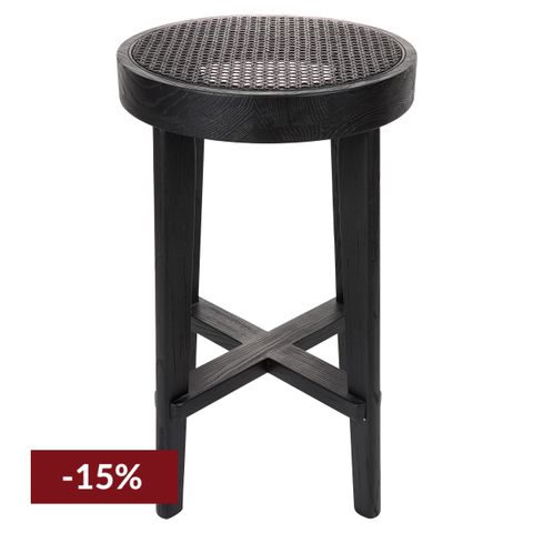 Cape Byron Rattan Kitchen Stool - Black