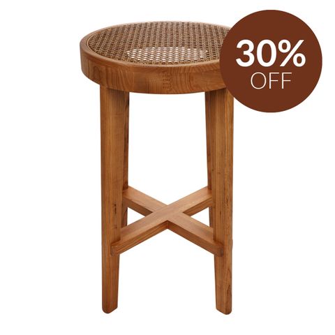 Cape Byron Rattan Kitchen Stool - Natural