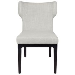 Ashton Black Dining Chair Set of 2  - Natural Linen