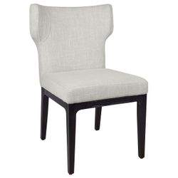 Ashton Black Dining Chair Set of 2  - Natural Linen