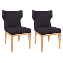 Ashton Natural Dining Chair Set of 2 - Black Linen
