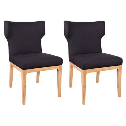 Ashton Natural Dining Chair - Black Linen