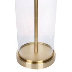 Left Bank Table Lamp - Brass w Natural Shade