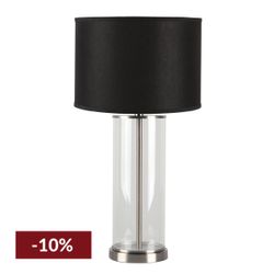 Left Bank Table Lamp - Nickel w Black Shade