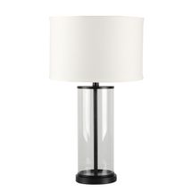 Left Bank Table Lamp - Black w White Shade