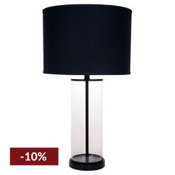 Left Bank Table Lamp - Black w Black Shade