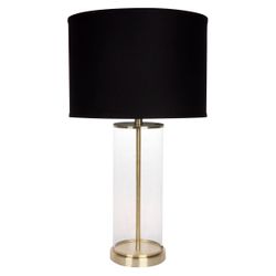 Left Bank Table Lamp - Brass w Black Shade