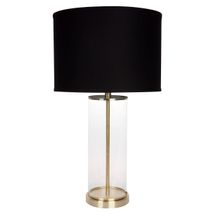 Left Bank Table Lamp - Brass w Black Shade