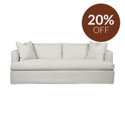 Birkshire 3 Seater Slip Cover Sofa - Off White Linen