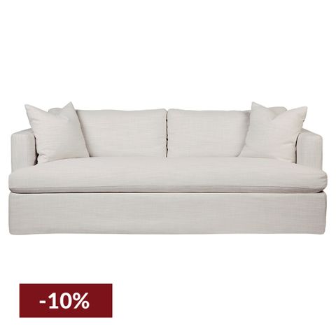 Birkshire 3 Seater Slip Cover Sofa - Off White Linen