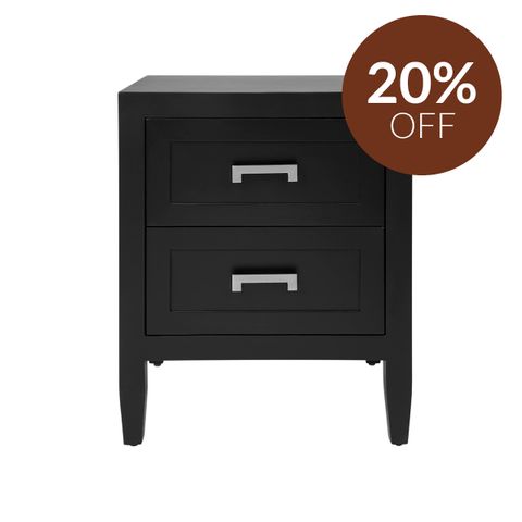 Soloman Bedside Table - Small Black