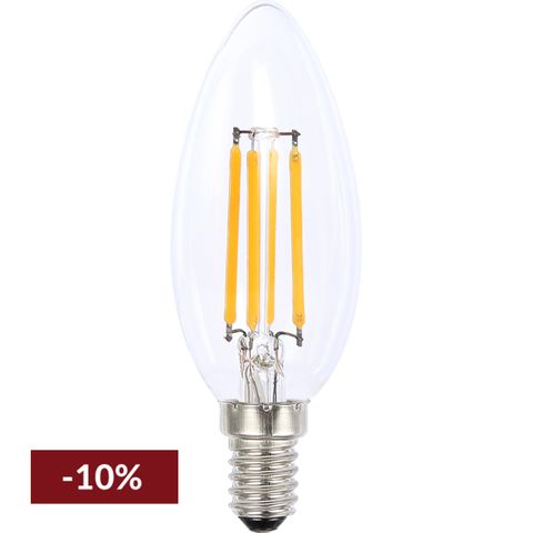 Globe LED Filament Candle - Clear E14