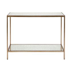 Cocktail Mirrored Console Table - Small Antique Gold