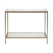 Cocktail Mirrored Console Table - Small Antique Gold