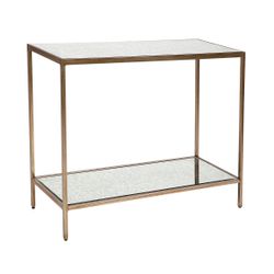 Cocktail Mirrored Console Table - Small Antique Gold