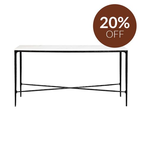 Heston Marble Console Table - Medium Black