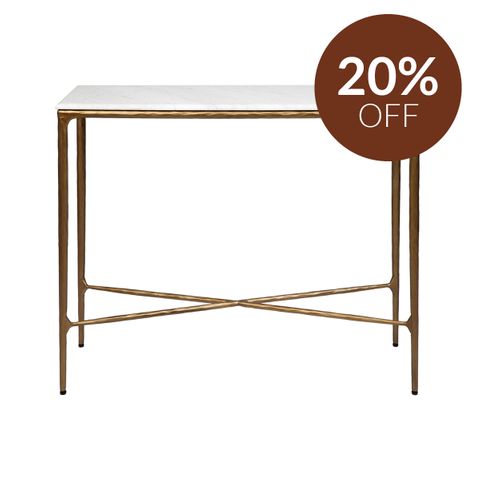 Heston Marble Console Table - Small Brass