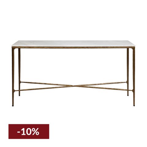 Heston Marble Console Table - Medium Brass