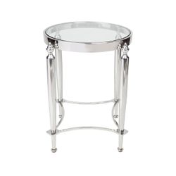 Jak Glass Side Table - Nickel