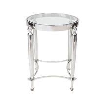 Jak Glass Side Table - Nickel