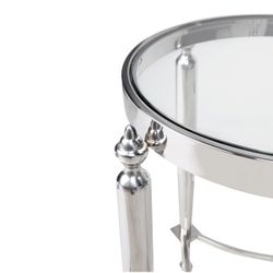 Jak Glass Side Table - Nickel