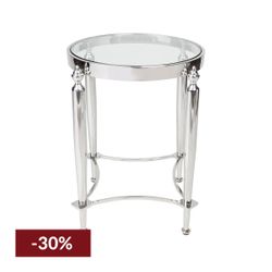 Jak Glass Side Table - Nickel