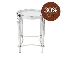 Jak Glass Side Table - Nickel