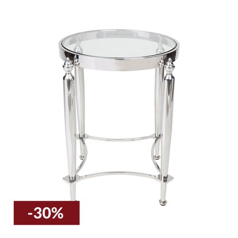 Jak Glass Side Table - Nickel