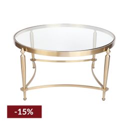 Jak Glass Coffee Table - Gold